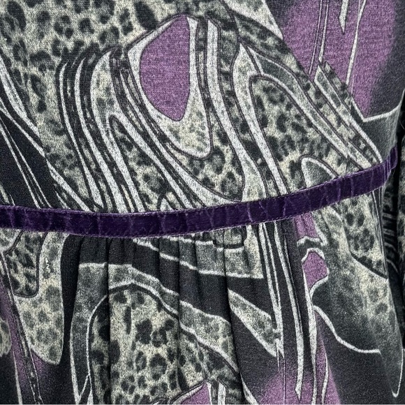 VNTG K Studio Collection Abstract Empire Velvet Waist Dress Size 12P - Picture 5 of 7